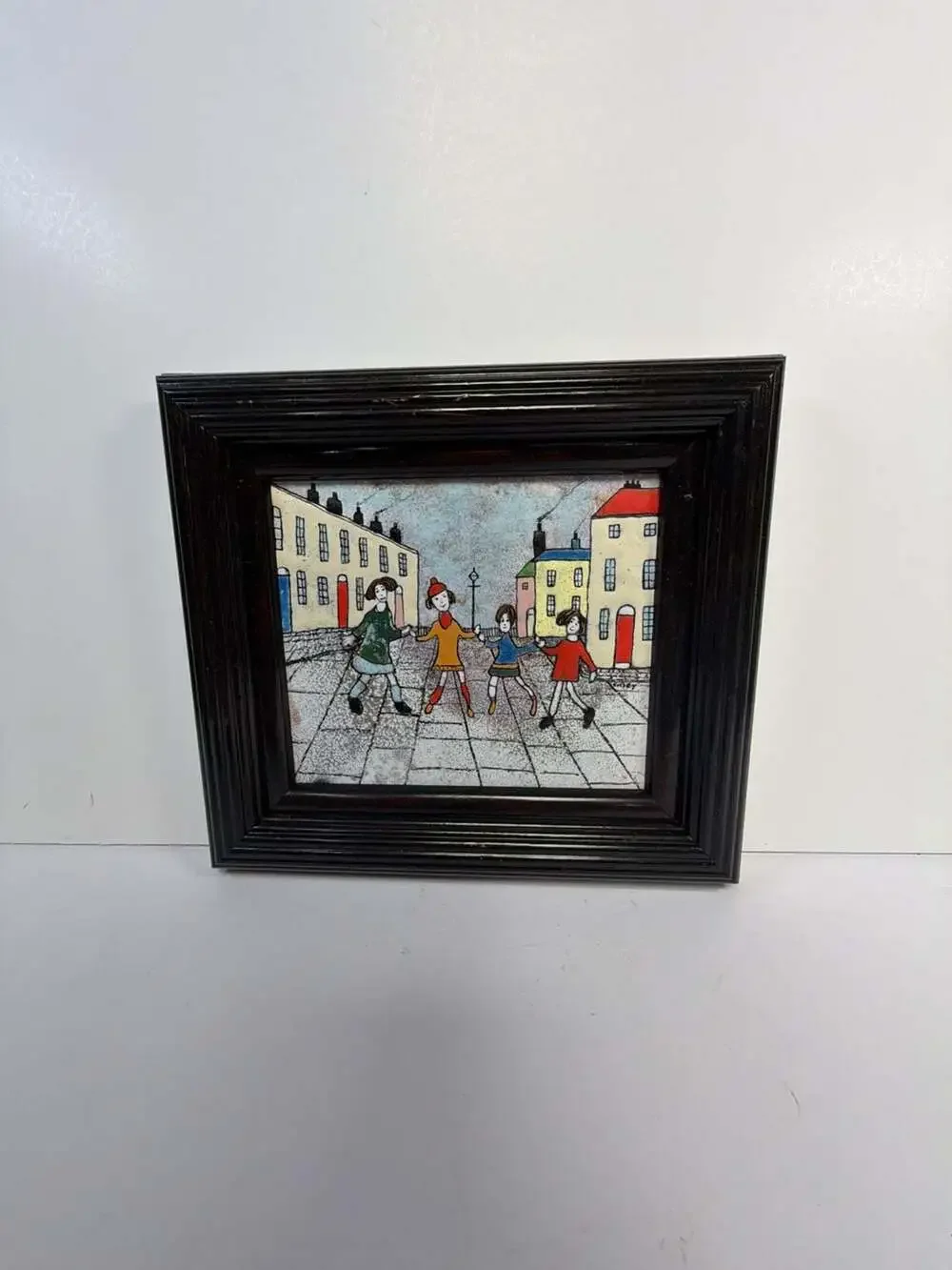 Vintage Handcrafted‎ Enamel Art tile from London